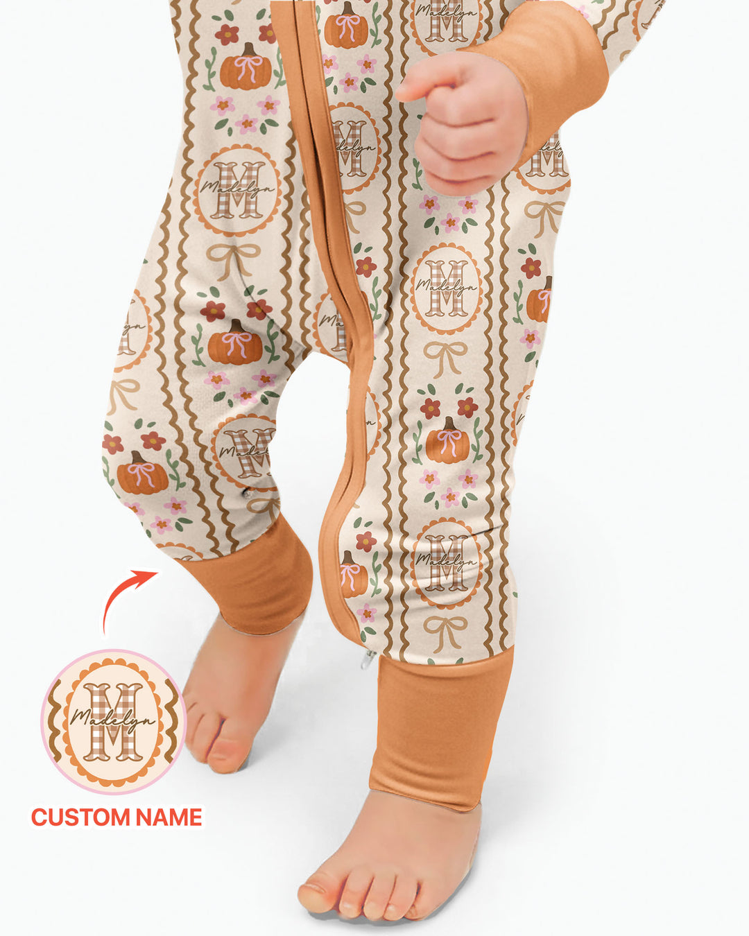 Custom Name Pumpkin Cottage Bamboo Convertible Zippy