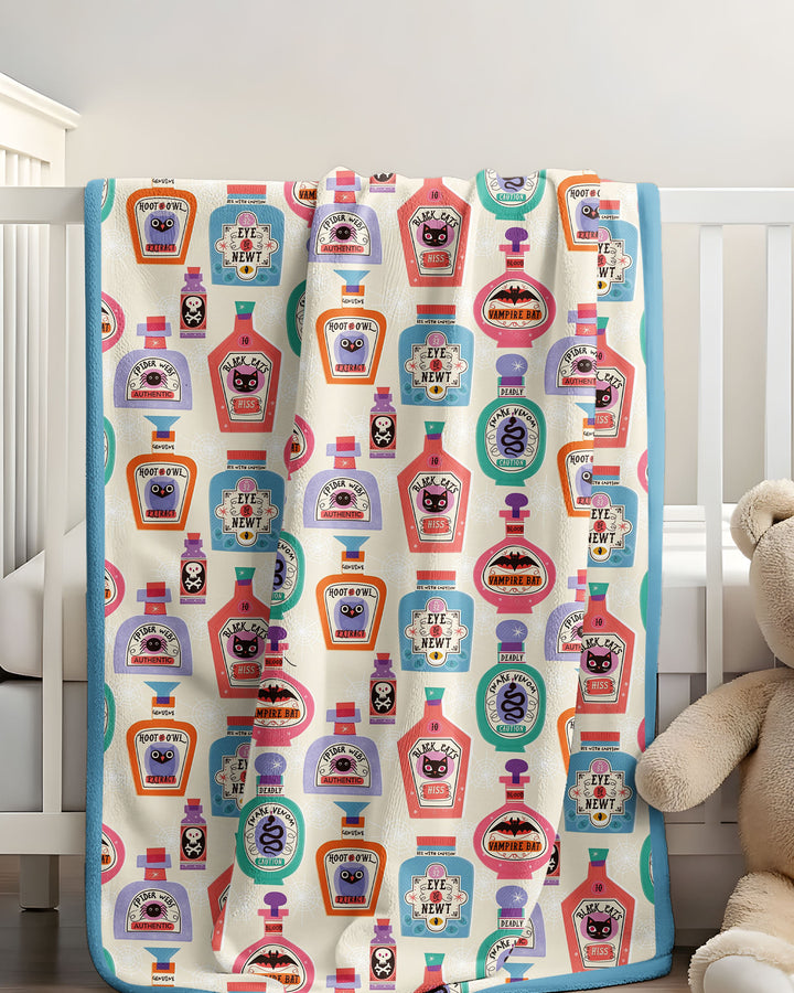 Retro Halloween Potions Bamboo Blanket
