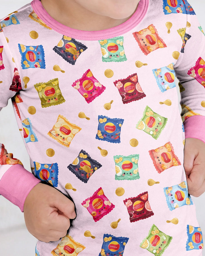 Zweiteiliges Langarm-Pyjama-Set mit Sommerfrüchten