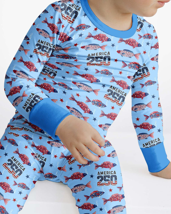 Zweiteiliges Langarm-Pyjama-Set mit Sommerfrüchten