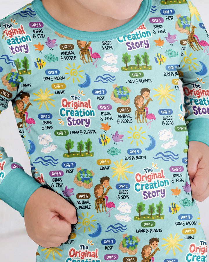 Zweiteiliges Langarm-Pyjama-Set mit Sommerfrüchten