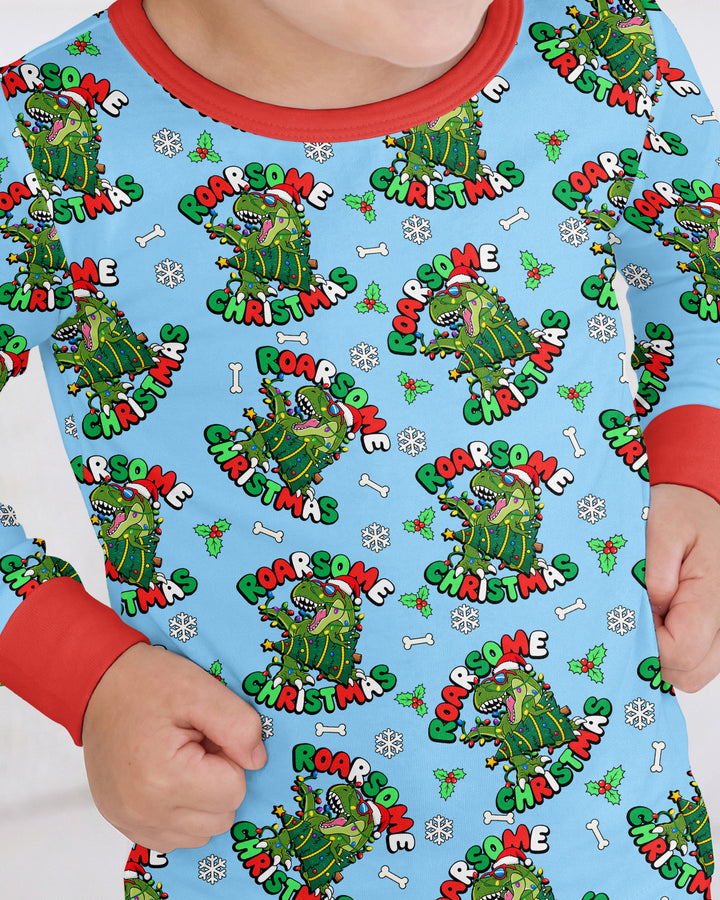 Merry Roarsome Christmas  Bamboo Two Piece Long Sleeve Pajama Set