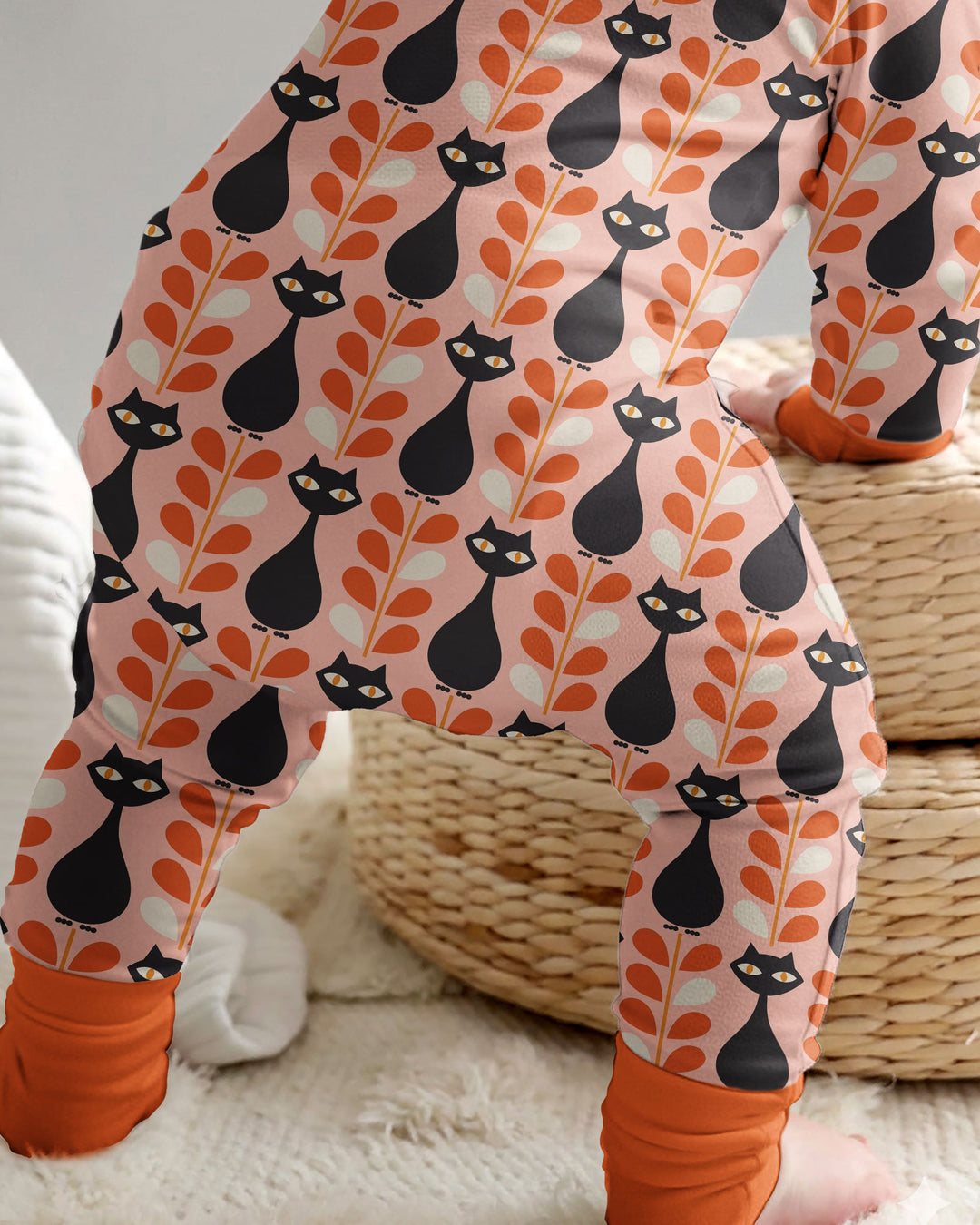 Retro Black Cat Garden Bamboo Convertible Zippy