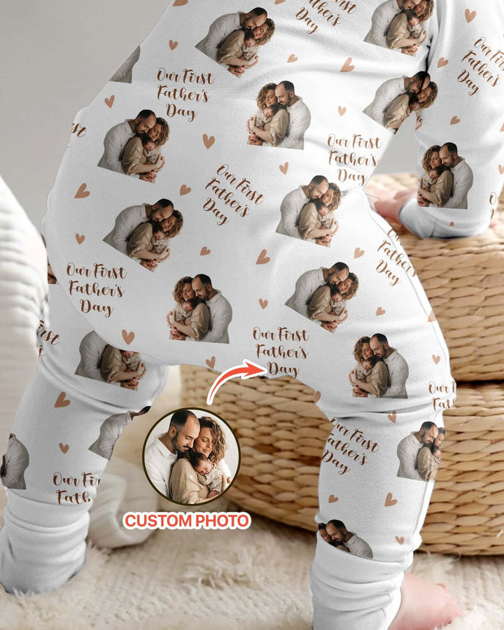 Gerippte Babykleidung mit individuellem Foto - Weich &amp; Skizzenhaft