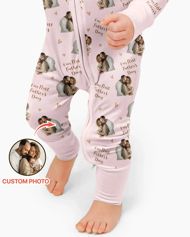 Gerippte Babykleidung mit individuellem Foto - Weich &amp; Skizzenhaft