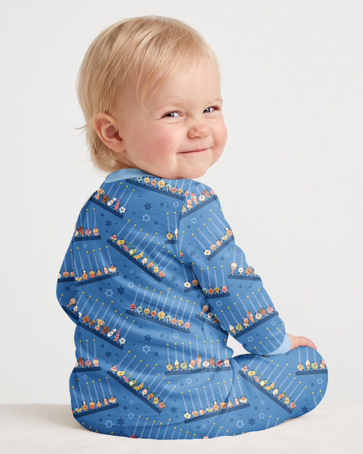 Hanukkah Cozy Night Bamboo Two Piece Long Sleeve Pajama Set
