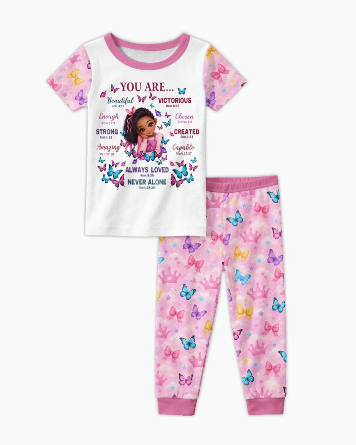 Zweiteiliges, kurzärmliges Pyjama-Set mit Marienkäfern