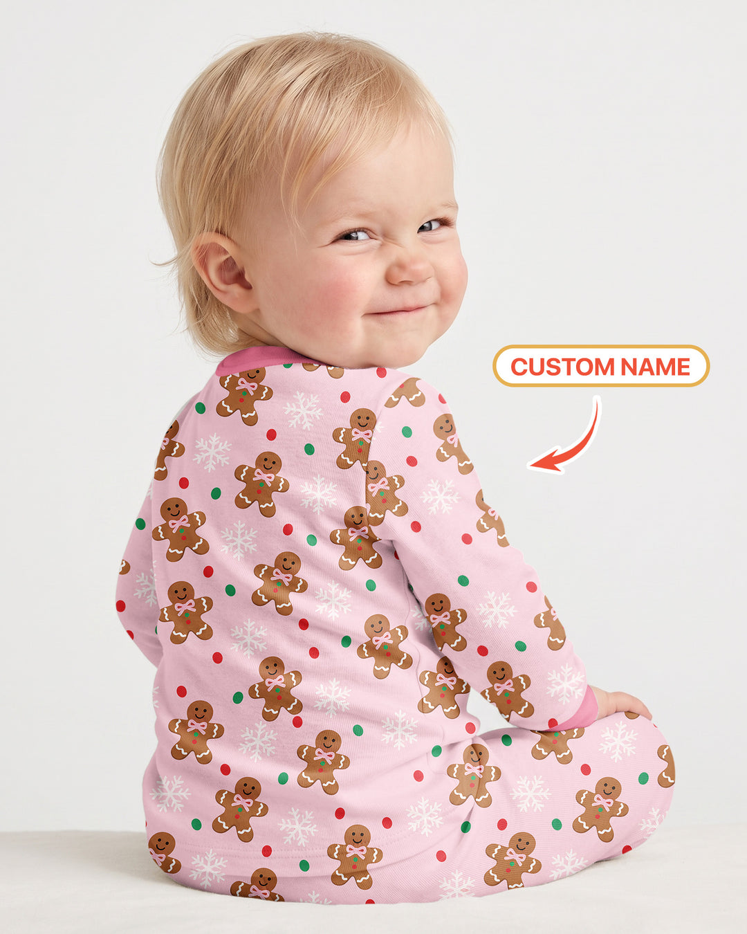 Custom Name My First Christmas  Bamboo Two Piece Long Sleeve Pajama Set