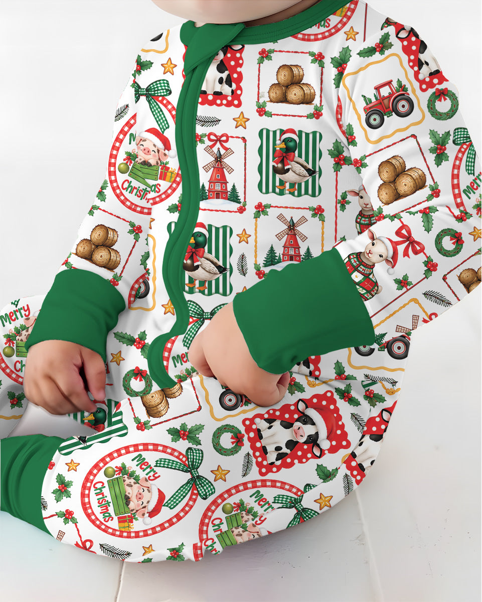 Christmas Farm Animals Bamboo Convertible Zippy