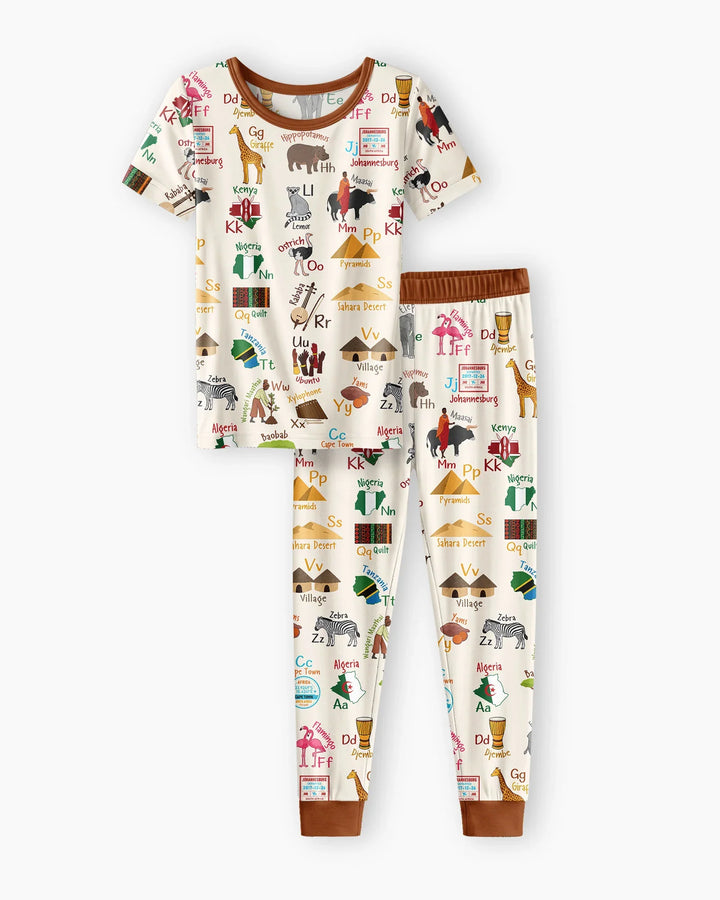 Zweiteiliges, kurzärmliges Pyjama-Set mit Marienkäfern