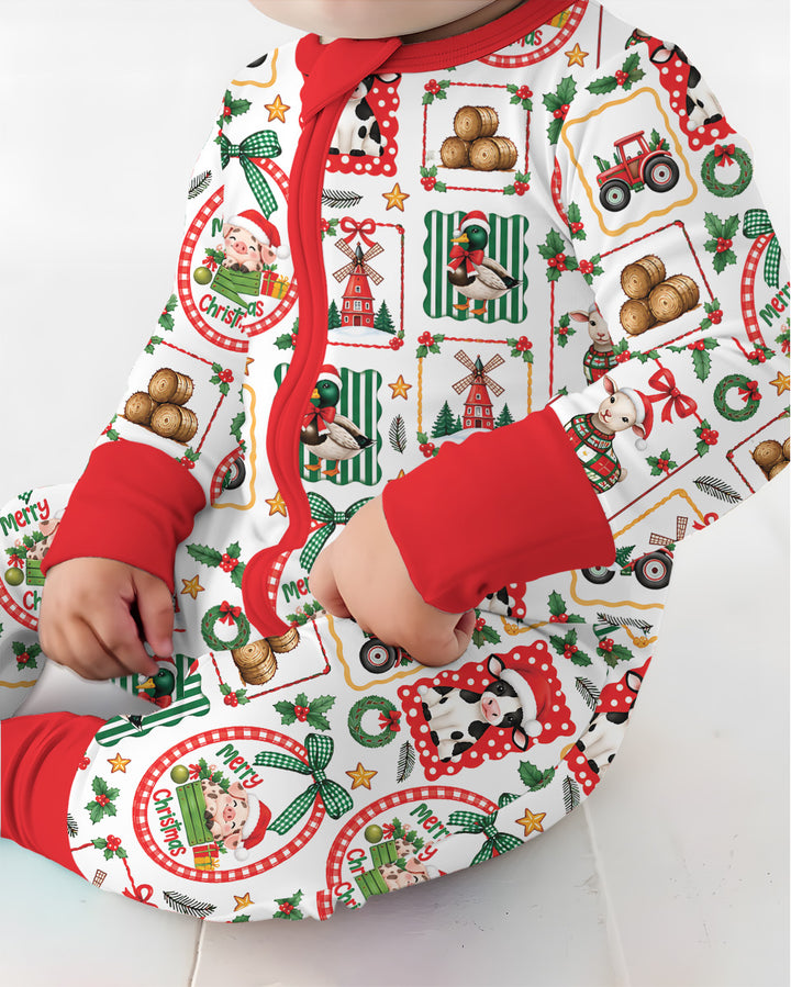 Christmas Farm Animals Bamboo Convertible Zippy