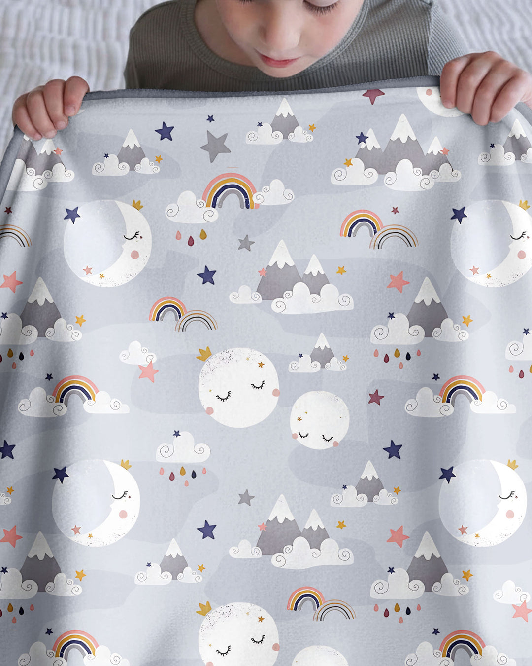 My Grandma Loves Me To The Moon And Back Bamboo Blanket