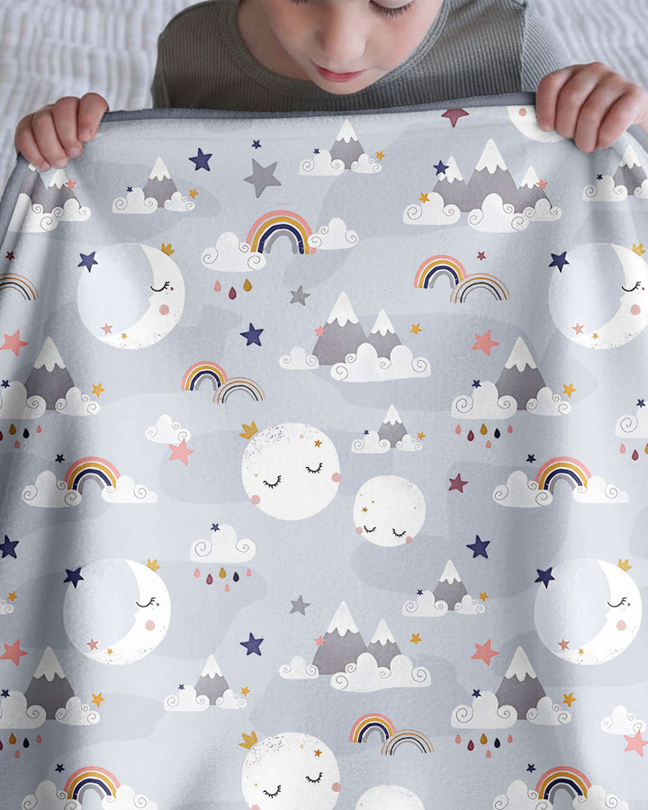 My Grandma Loves Me To The Moon And Back Bamboo Blanket