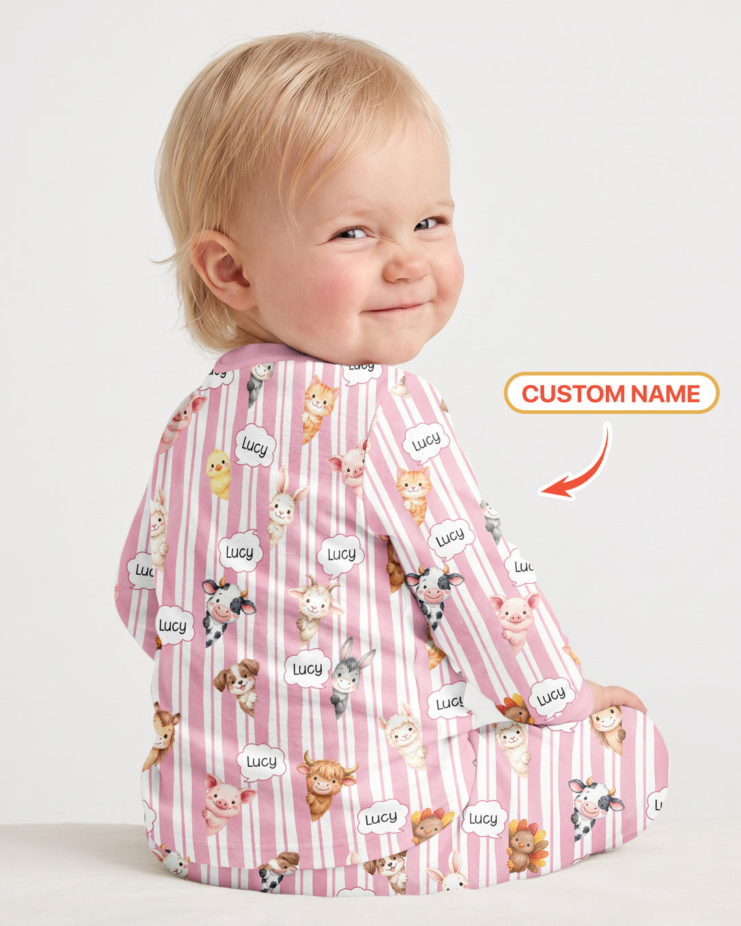 New Kid in Town Custom Name Bamboo Two Piece Long Sleeve Pajama Set