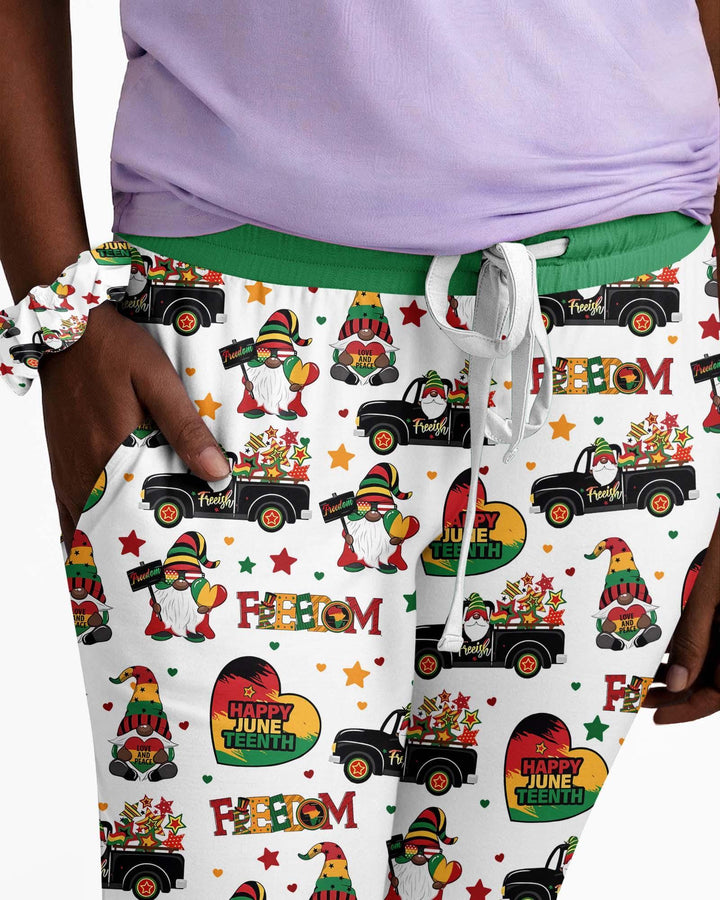 Gnom-Frohes-Juneteenth-Bambus-Damen-Pyjama-Set