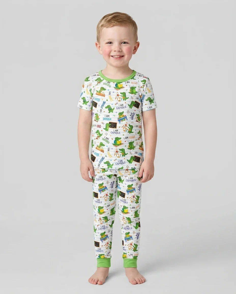 Zweiteiliges, kurzärmliges Pyjama-Set mit Marienkäfern