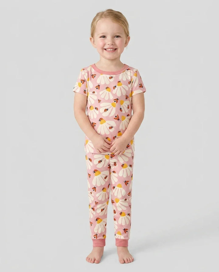 Zweiteiliges, kurzärmliges Pyjama-Set mit Marienkäfern