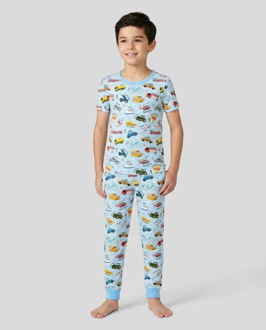 Zweiteiliges, kurzärmliges Pyjama-Set mit Marienkäfern