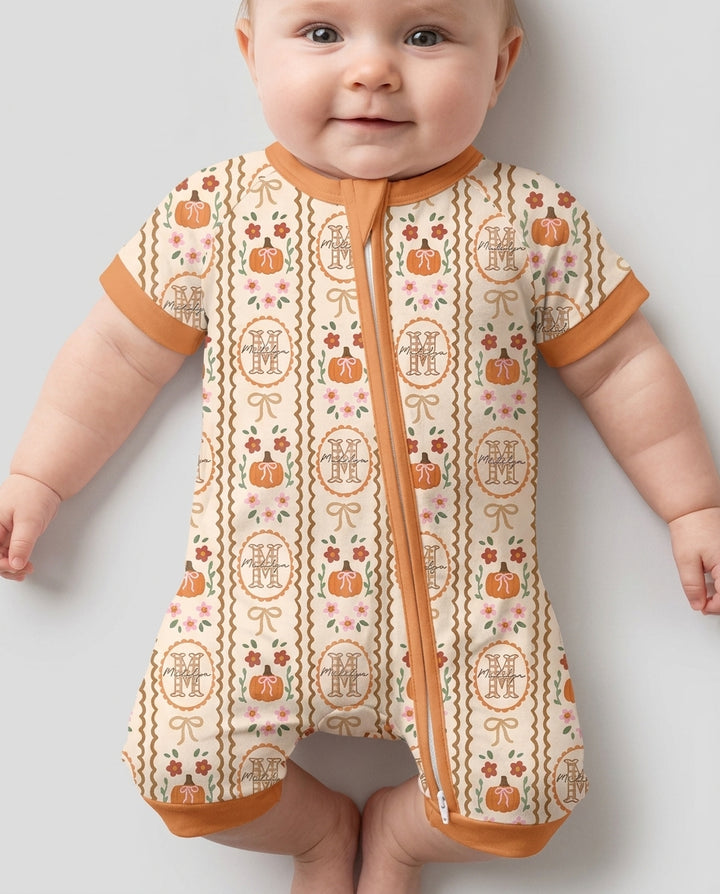 Custom Name Pumpkin Cottage Bamboo Shorty Zippy