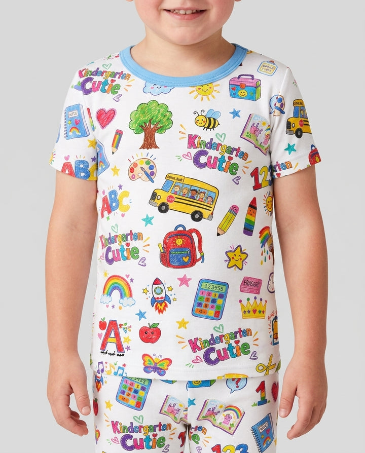 Zweiteiliges, kurzärmliges Pyjama-Set mit Marienkäfern