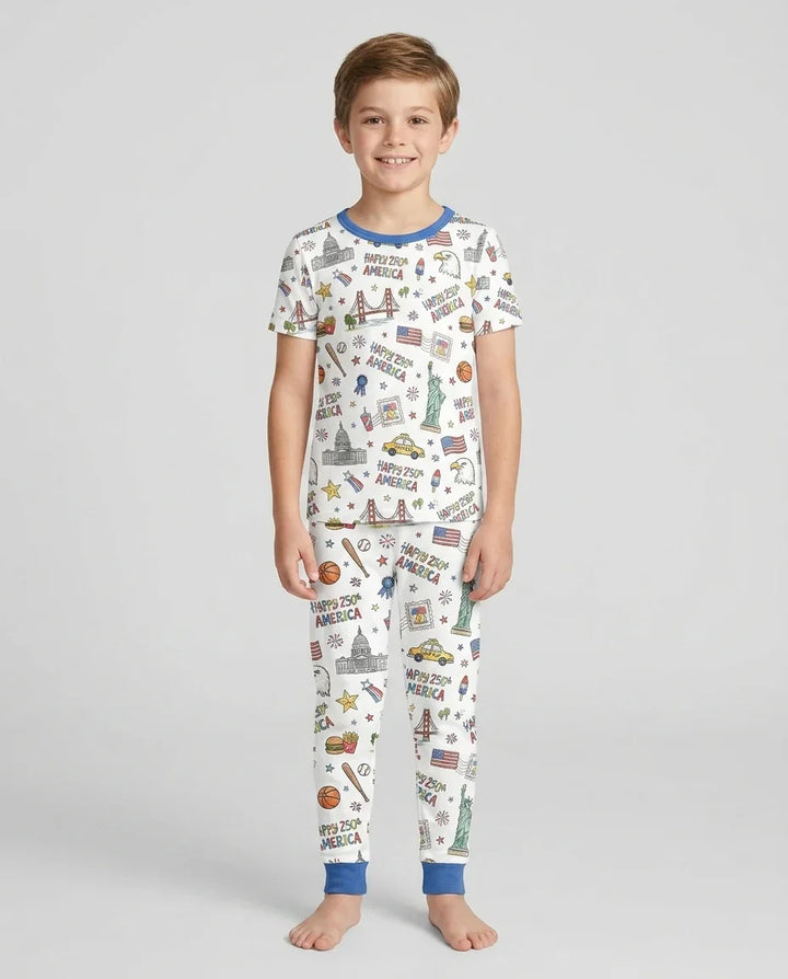 Zweiteiliges, kurzärmliges Pyjama-Set mit Marienkäfern