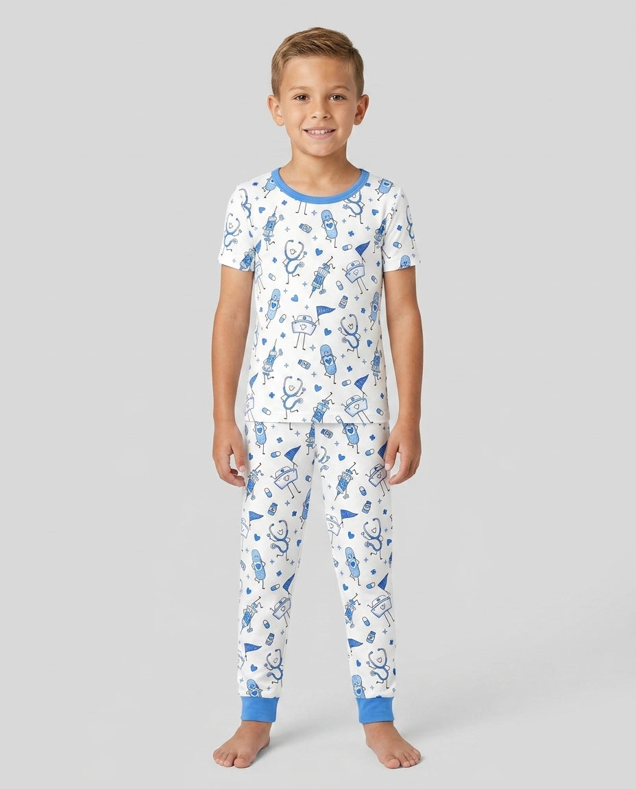 Zweiteiliges, kurzärmliges Pyjama-Set mit Marienkäfern