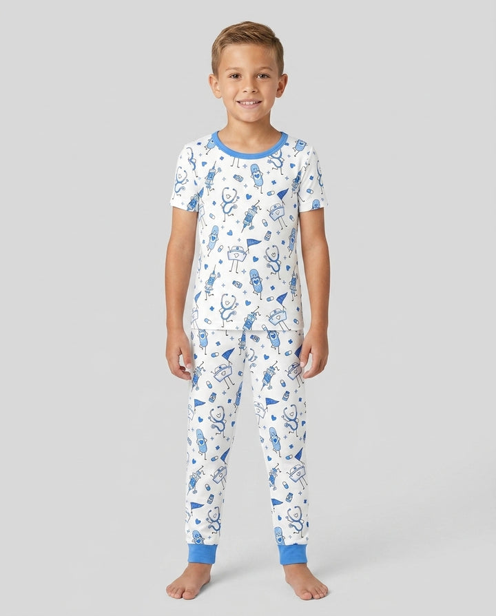 Zweiteiliges, kurzärmliges Pyjama-Set mit Marienkäfern
