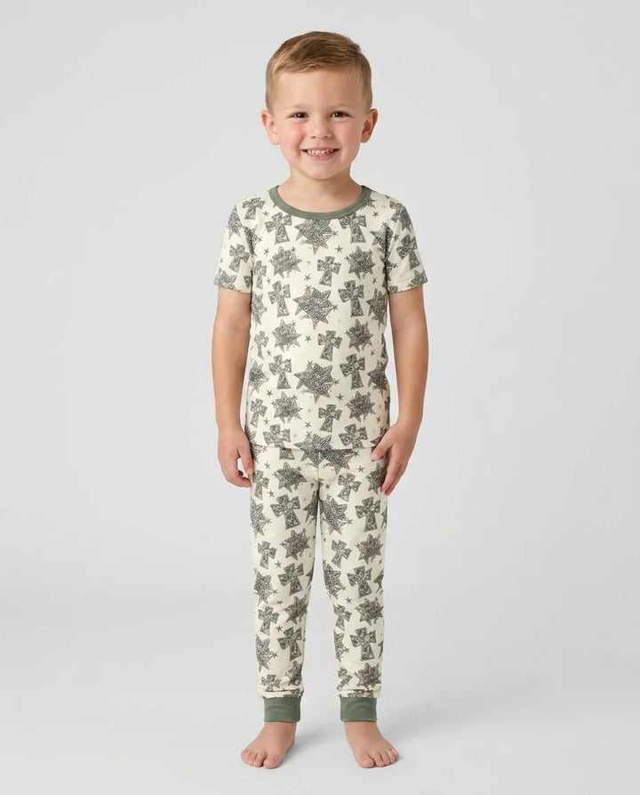 Zweiteiliges, kurzärmliges Pyjama-Set mit Marienkäfern
