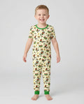 Cartoon World Soccer Vamos Mexico Family Matching Bamboo Two Piece Short Sleeve Pajama Set