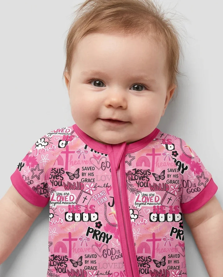 Pink Faith & Grace Bamboo Shorty Zippy