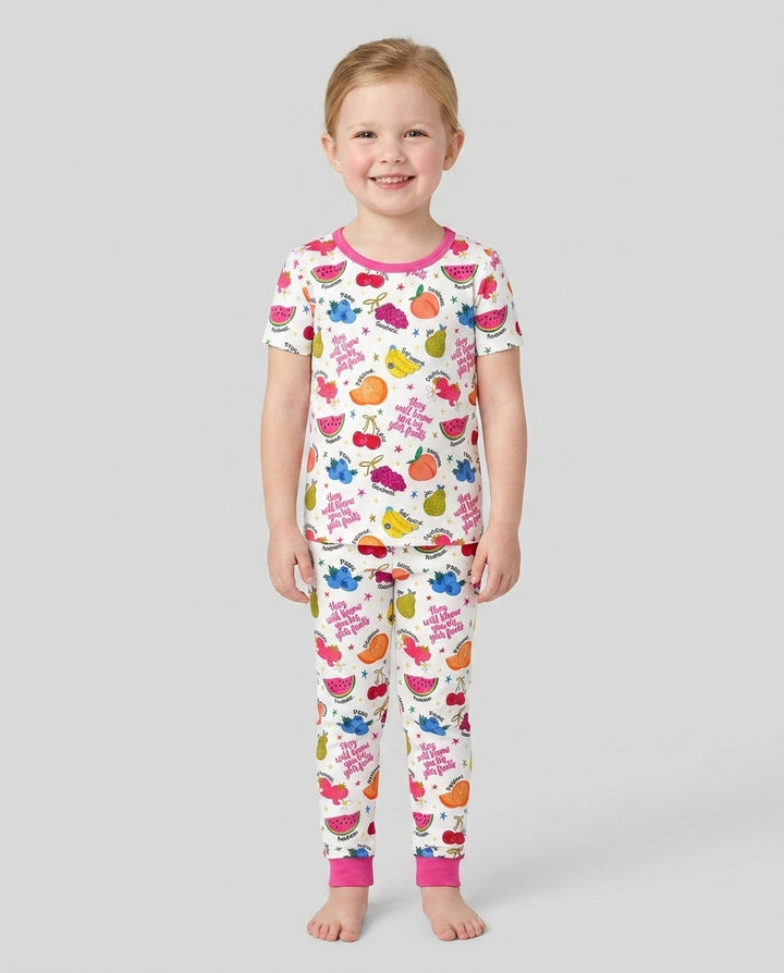 They Will Know You By Your Fruits Bamboo Two Piece Short Sleeve Pajama Set