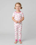 Cute Axolotl Birthday Girl Bamboo Two Piece Short Sleeve Pajama Set