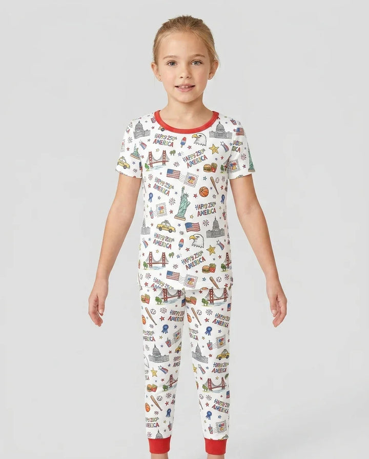 Zweiteiliges, kurzärmliges Pyjama-Set mit Marienkäfern