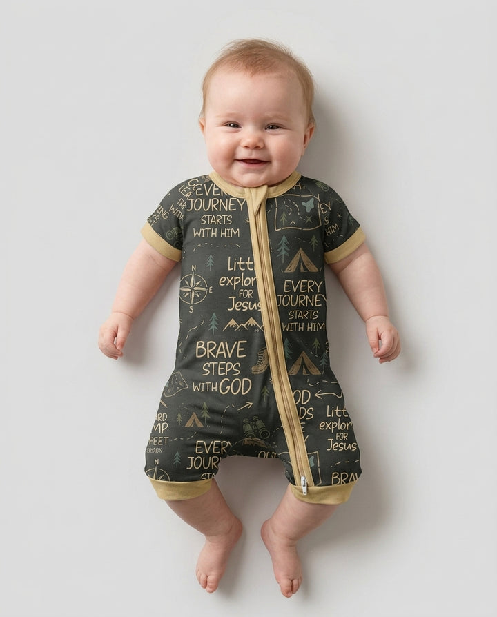 Little Explorer God Leads The Way Bamboo Shorty Zippy