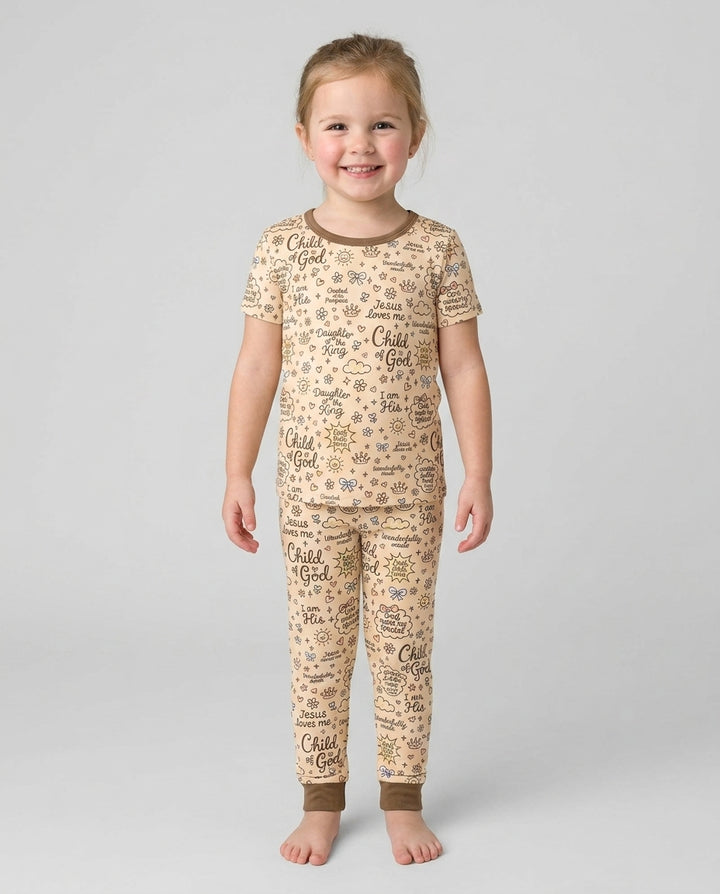 Zweiteiliges, kurzärmliges Pyjama-Set mit Marienkäfern