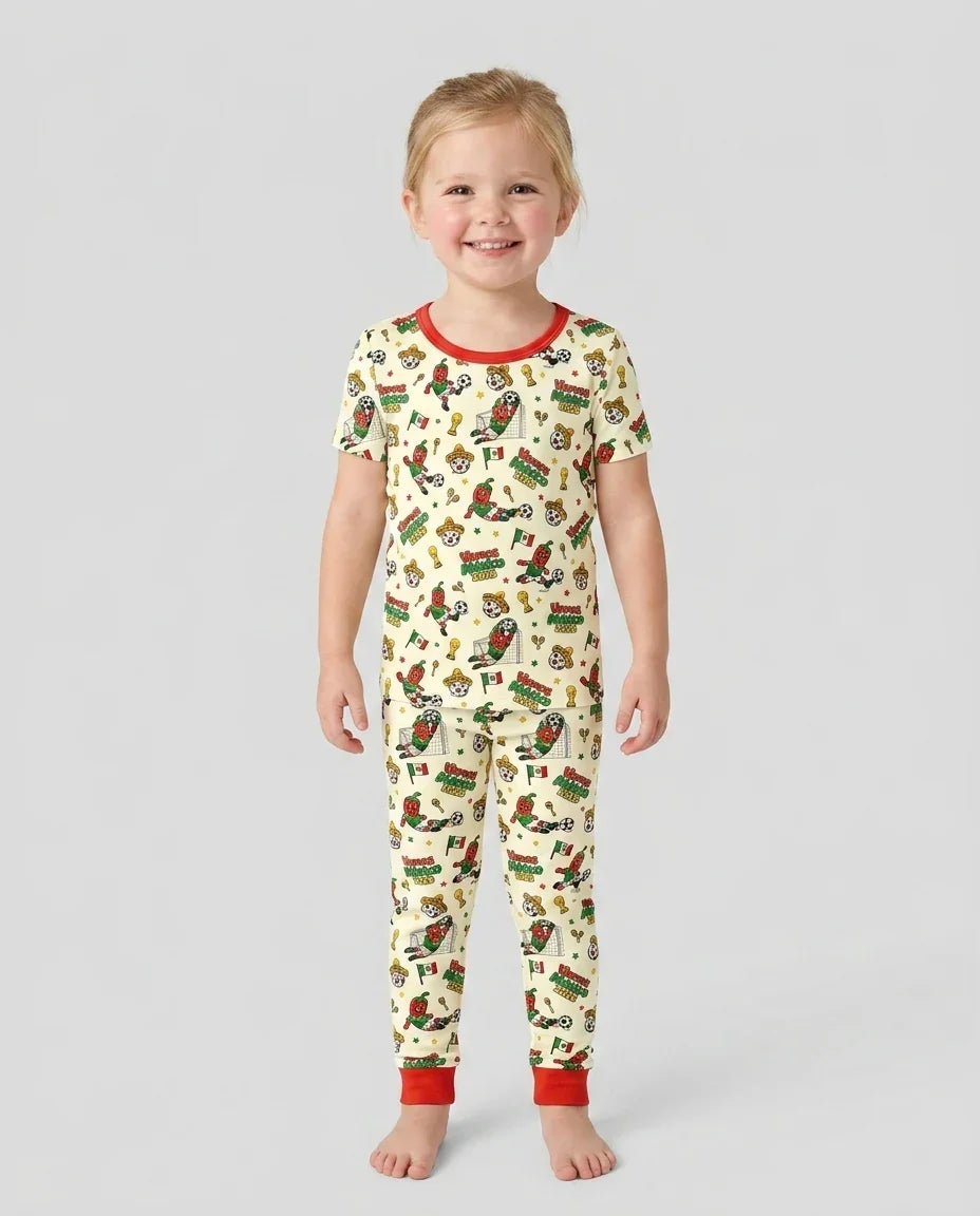 Zweiteiliges, kurzärmliges Pyjama-Set mit Marienkäfern