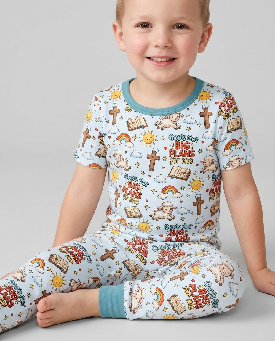 Zweiteiliges, kurzärmliges Pyjama-Set mit Marienkäfern