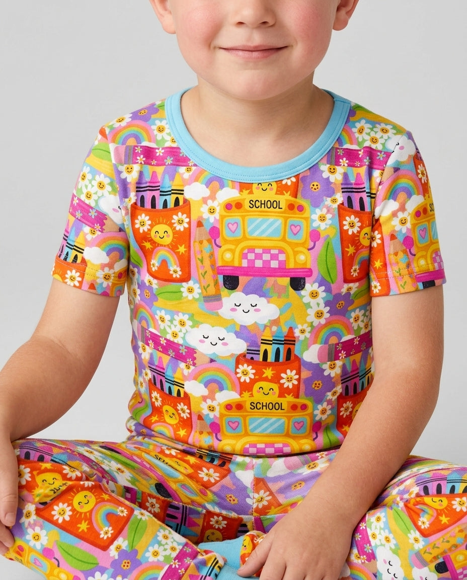 Zweiteiliges, kurzärmliges Pyjama-Set mit Marienkäfern