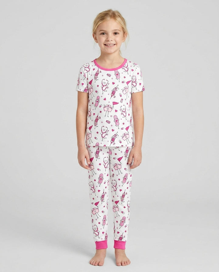 Zweiteiliges, kurzärmliges Pyjama-Set mit Marienkäfern