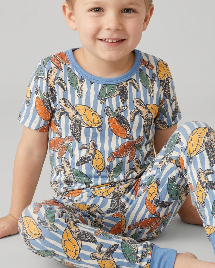 Turtle Bay Family Matching Bamboo Two Piece Short Sleeve Pajama Set