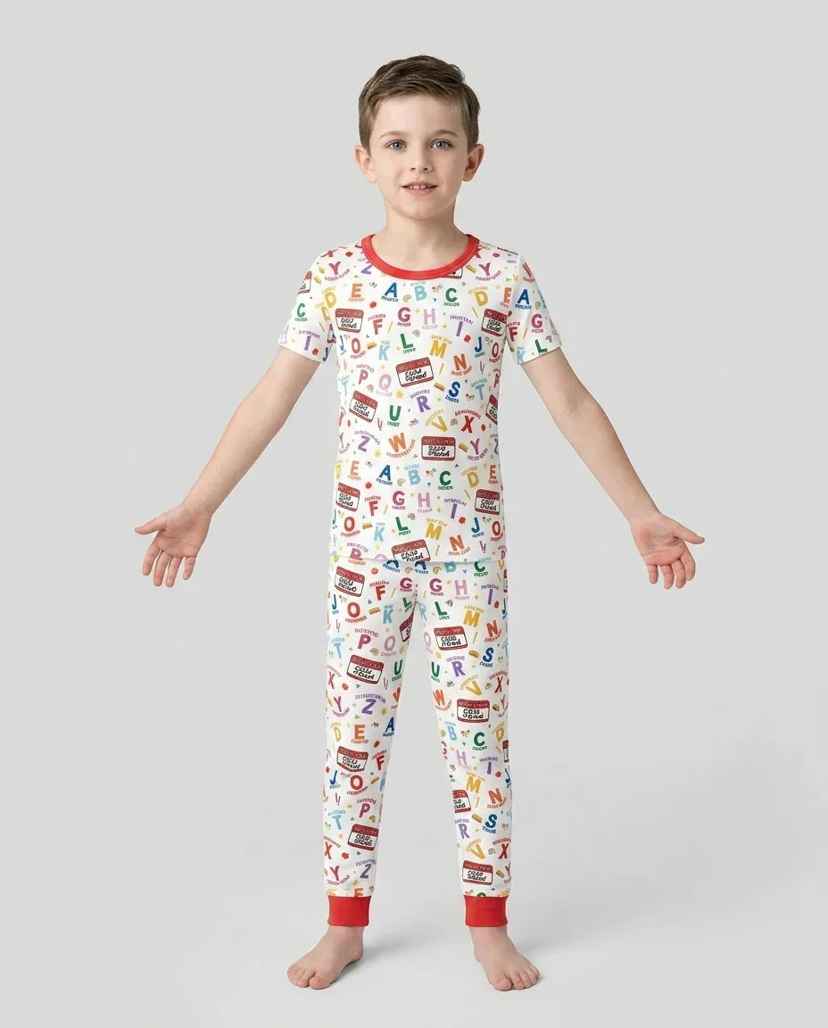 Zweiteiliges, kurzärmliges Pyjama-Set mit Marienkäfern