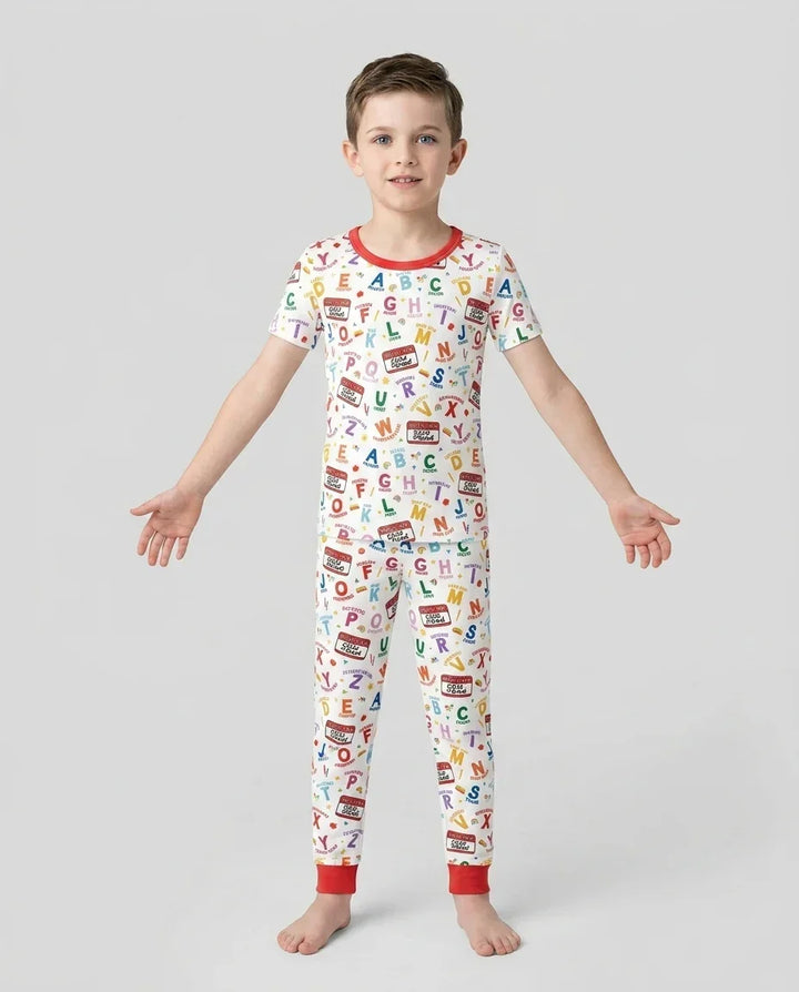 Zweiteiliges, kurzärmliges Pyjama-Set mit Marienkäfern