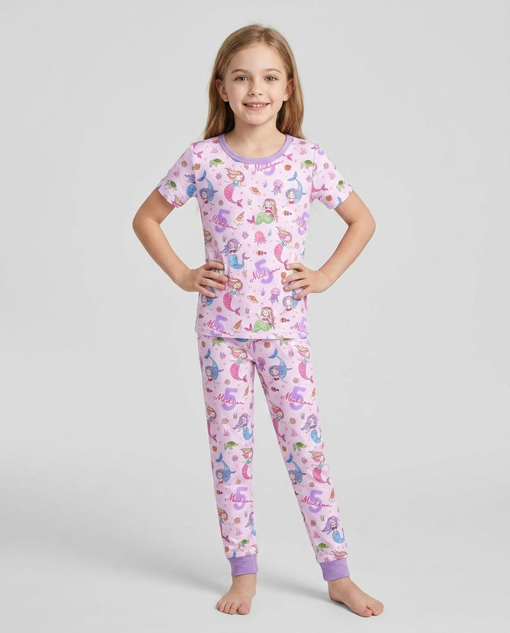 Zweiteiliges, kurzärmliges Pyjama-Set mit Marienkäfern