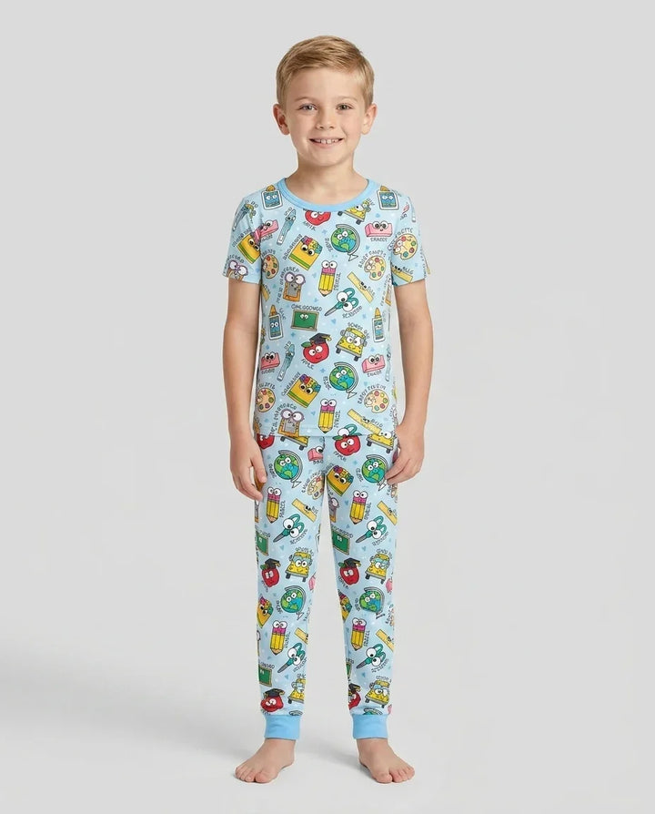 Happy School Pals Two Piece Short Sleeve Pajama Set