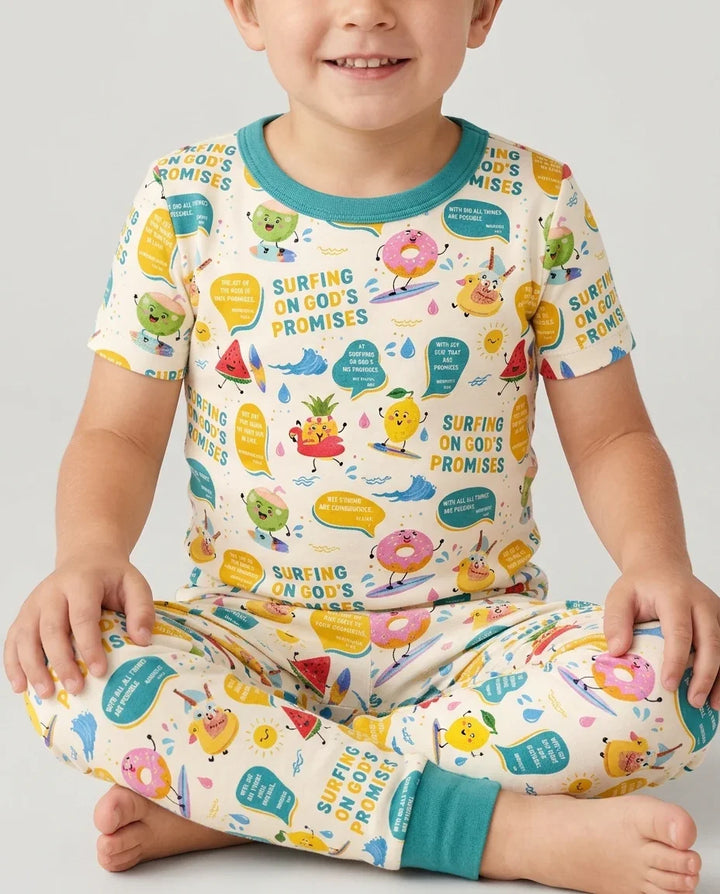 Zweiteiliges, kurzärmliges Pyjama-Set mit Marienkäfern