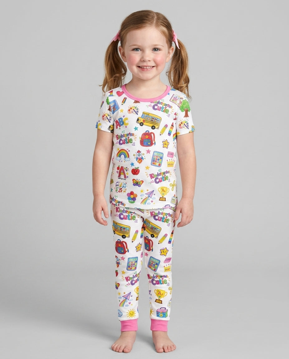 Zweiteiliges, kurzärmliges Pyjama-Set mit Marienkäfern