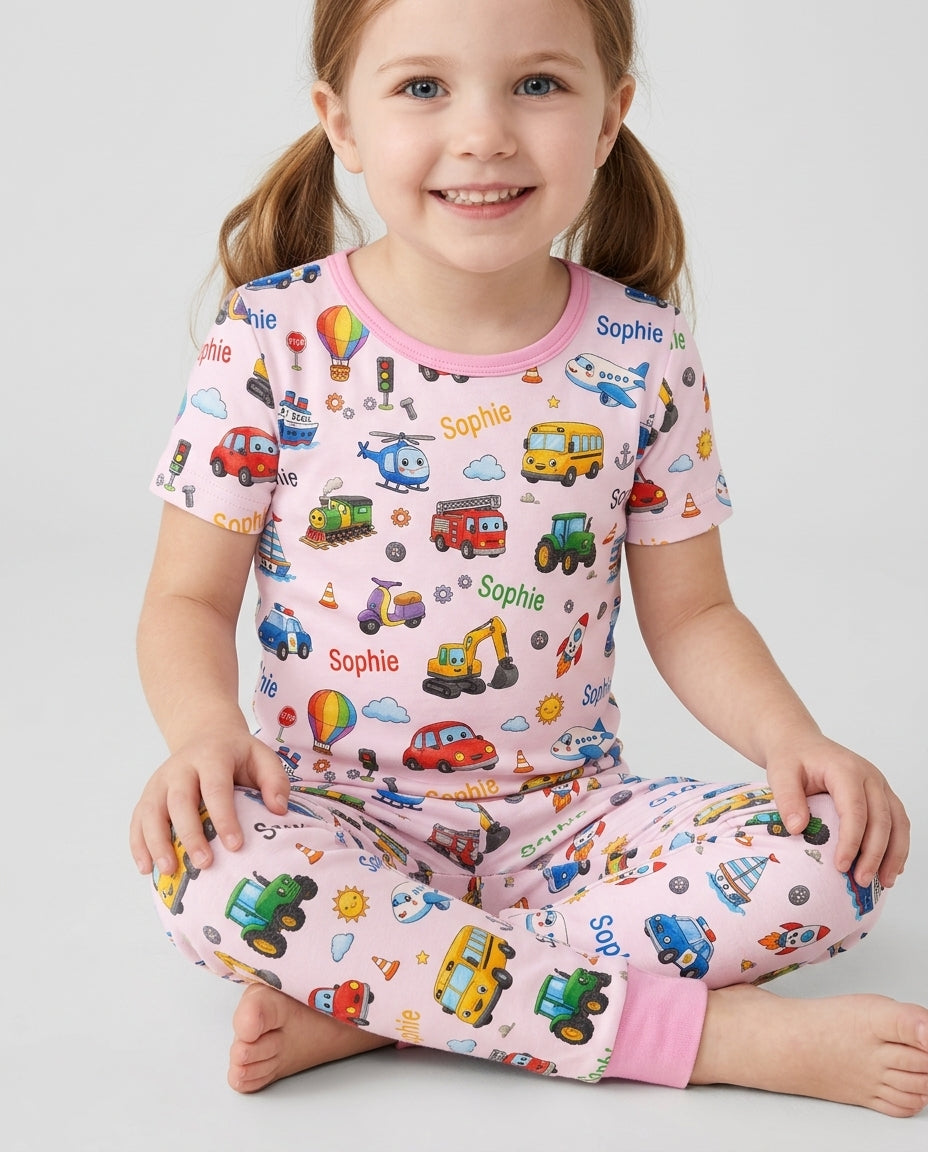 Zweiteiliges, kurzärmliges Pyjama-Set mit Marienkäfern