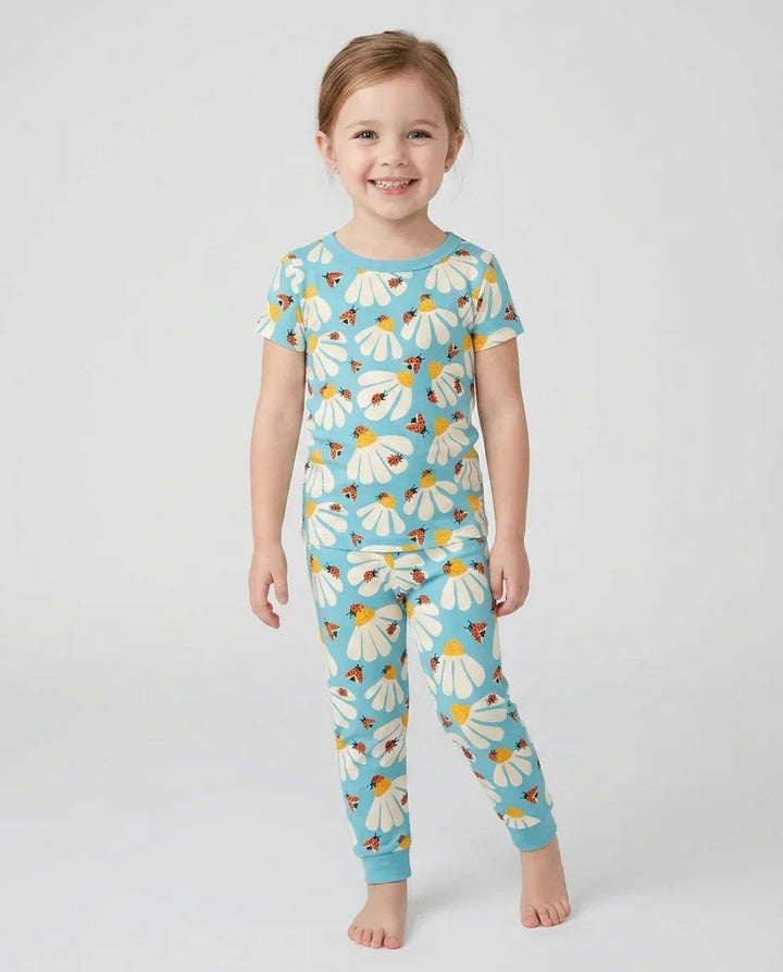 Zweiteiliges, kurzärmliges Pyjama-Set mit Marienkäfern