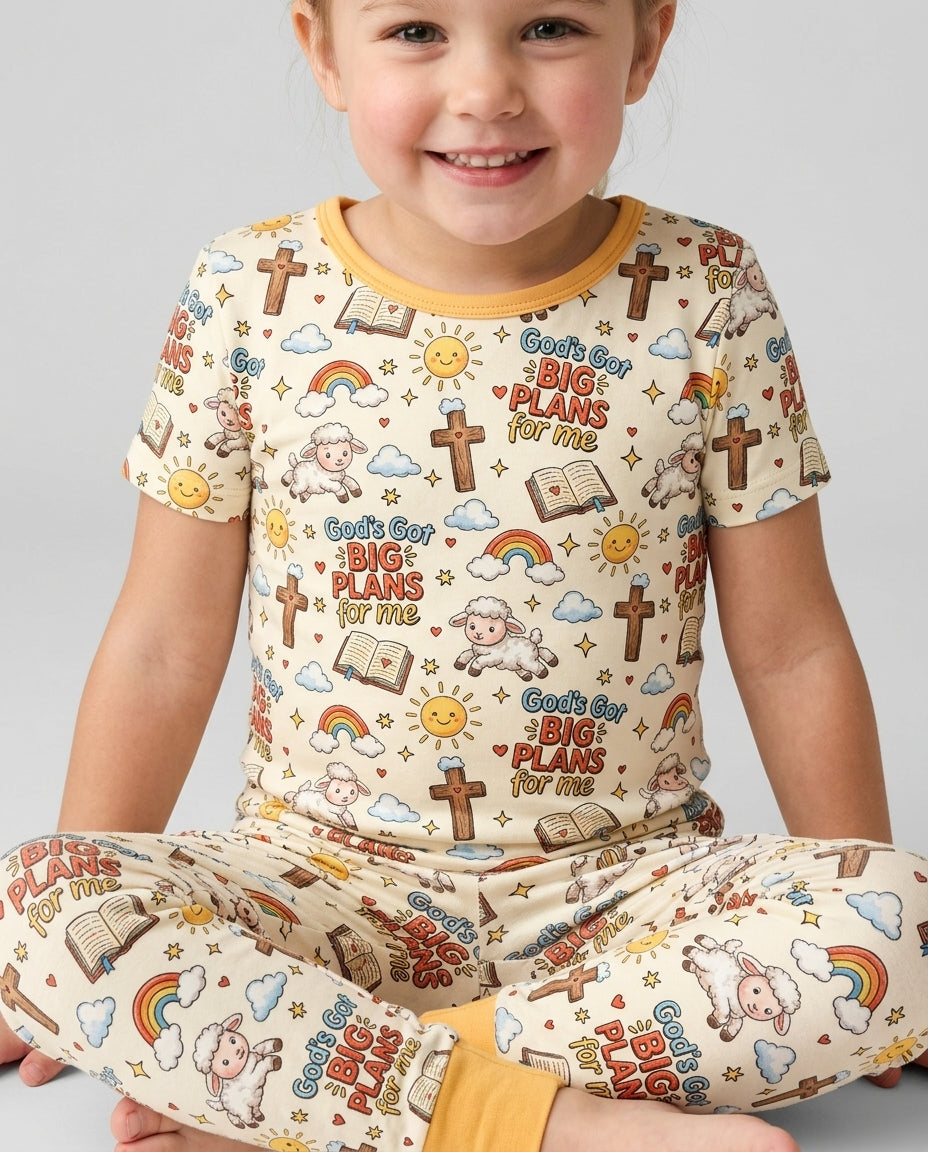 Zweiteiliges, kurzärmliges Pyjama-Set mit Marienkäfern