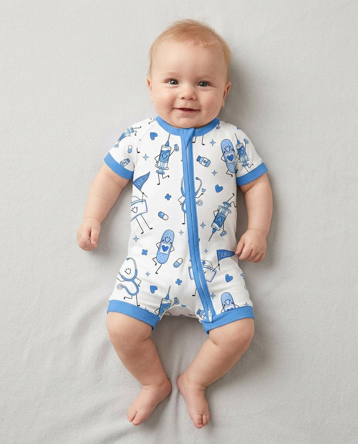 Cute Nurse Crew Bamboo Shorty Zippy